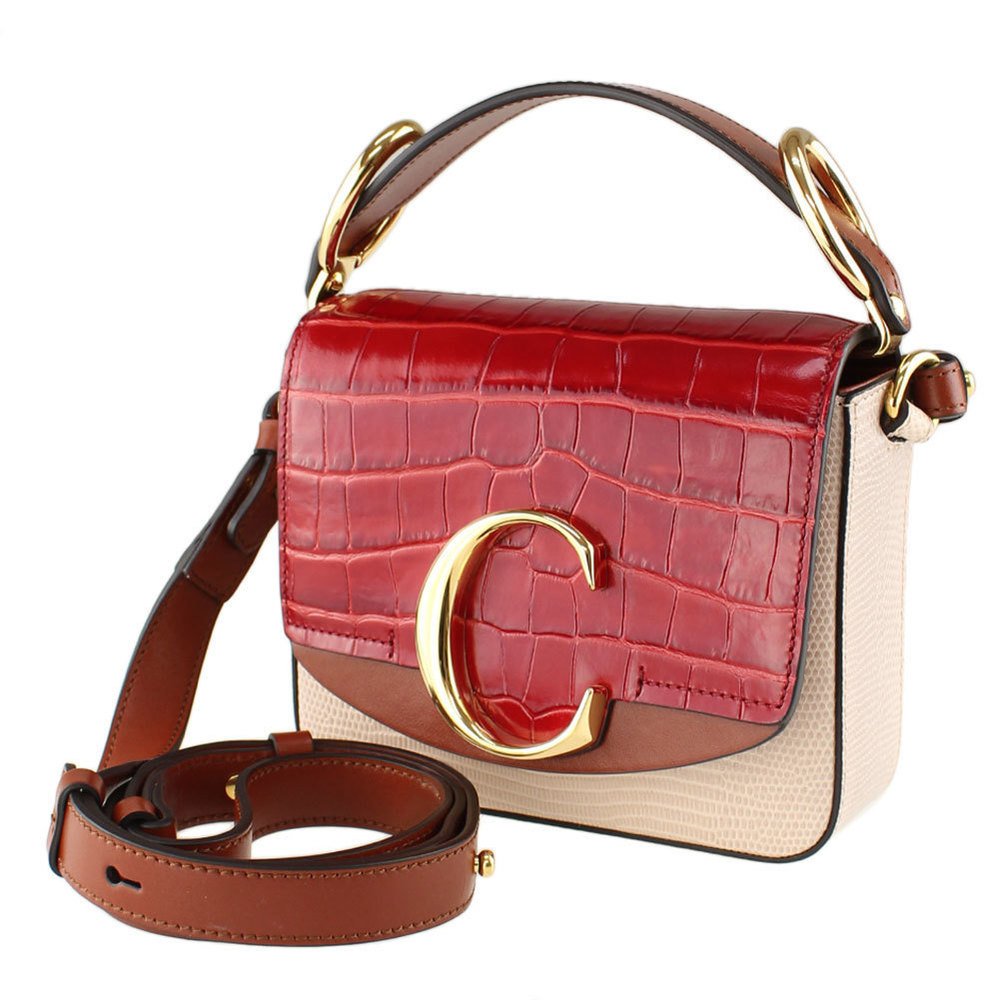 Chloe Python Animal Pattern 2way Shoulder Bag Pin… - image 1